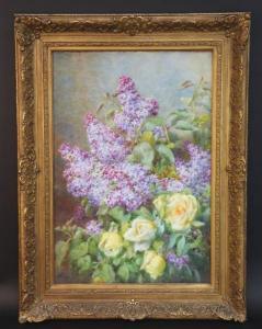 RIVOIRE Francois 1842-1919,Bouquet de lilas et de roses,Auxerre Enchères FR 2021-09-05