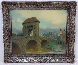 RIXON William Augustus 1880-1936,Monmouth, Wales, The fortified gate tower brid,Claydon Auctioneers 2020-11-16