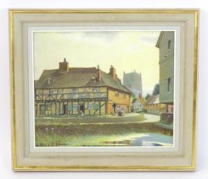 RIXON William Augustus 1880-1936,Tewkesbury, view across the River Avon to,1934,Claydon Auctioneers 2022-12-30