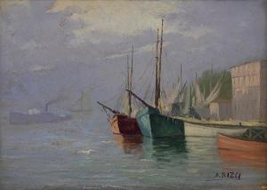 Riza Beyazit Ali 1883-1963,Boats,Ankara Antikacilik TR 2021-03-28