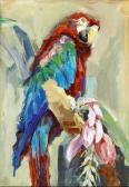 RIZEK Emil 1901-1988,A Parrot,Borobudur ID 2013-08-04