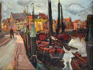 RIZEK Emil 1901-1988,The port of Hoorn,Zeeuws NL 2023-06-06