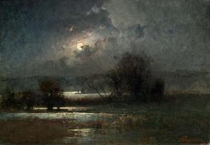 RIZNISCHENKO Feodor Petrovich 1865-1922,Clair de lune sur le Dniepr,Aguttes FR 2020-07-01