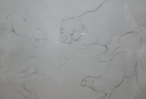 RIZZELLO Michael 1926-2004,Studies of otters,Cheffins GB 2014-10-22