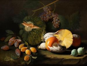 RIZZI Marco Antonio 1648-1723,Natura morta di funghi, fichi, uva, zucca e susin,Bertolami Fine Arts 2023-11-23