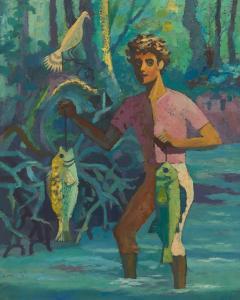 RIZZO Anthony 1919-2000,Boy with fish,Aspire Auction US 2019-04-13