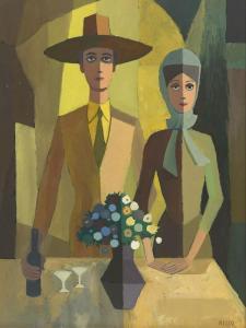 RIZZO Anthony 1919-2000,Young farm couple.,Aspire Auction US 2019-09-05