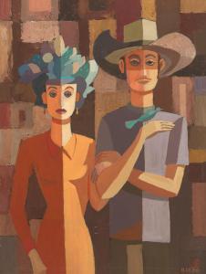 RIZZO Anthony 1919-2000,Young southwestern couple,Aspire Auction US 2019-04-13
