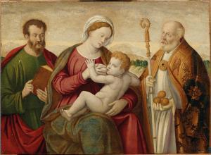 RIZZO DA SANTACROCE Francesco 1508-1545,Madonna lactans with Saint John the Evange,Palais Dorotheum 2022-11-10