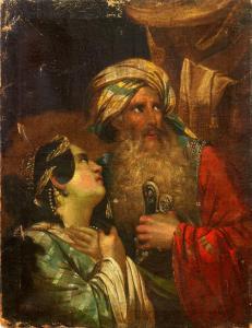 RIZZONI Pavel Antonovich 1823-1913,Biblical Scene of Beauty and Old Man,Litchfield US 2013-03-27