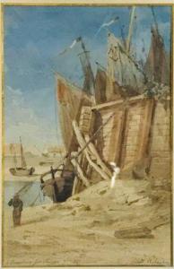 ROBAUT Alfred 1830-1909,Le pécheur et les bateaux,1862,Millon & Associés FR 2021-07-06