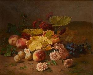 ROBBE Henri 1807-1899,Composition automnale aux fleurs et aux fruits,Horta BE 2020-06-22