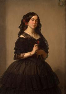 ROBERT Alexandre 1817-1890,Portrait de Mathilde de Marches,1857,Aguttes FR 2023-11-29