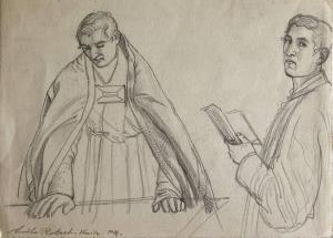 ROBERT Aurele 1805-1871,Cérémonie religieuse avec un prêtre et un fidèle,Artprecium FR 2021-10-05