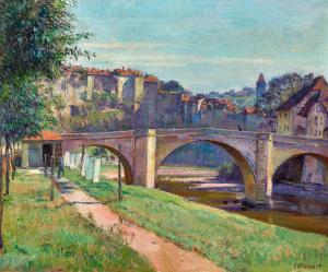 ROBERT Henri Marcel 1881-1961,Pont de Saint-Jean à Fribourg,Dobiaschofsky CH 2023-11-08