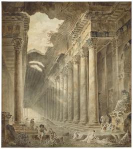 ROBERT Hubert 1733-1808,A great colonnaded building, the roof partly open ,Christie's GB 2024-02-01