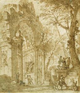 ROBERT Hubert 1733-1808,A view of a triumphal arch and the pyramid of Cest,Bonhams GB 2009-10-21