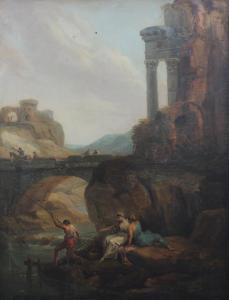 ROBERT Hubert 1733-1808,scene depicts an Italianate landscape,Burchard US 2018-03-25