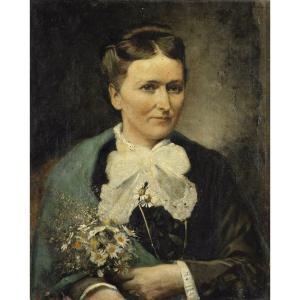 ROBERT Leo Paul Samuel 1851-1923,FEMME AU BOUQUET DE FLEURS,Tajan FR 2022-10-05