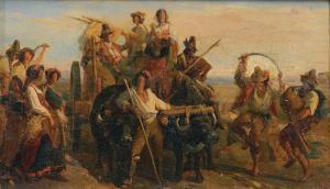 ROBERT Leopold,A Study for \“Arrival of the Harvesters in the Pon,Palais Dorotheum 2023-12-12