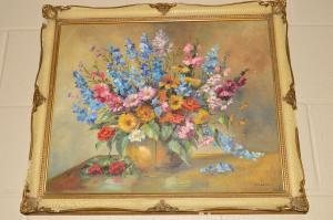 ROBERTIN 1900-1900,STILL LIFE OF FLOWERS IN A VASE,Richard Winterton GB 2019-04-16