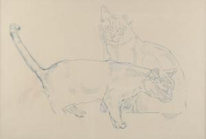 ROBERTS Arthur Spencer 1920-1997,2 cats,Burstow and Hewett GB 2023-01-25