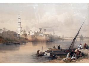 ROBERTS David 1796-1864,View on the Nile - Ferry to Gizeh,Duke & Son GB 2014-09-25