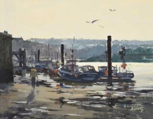 ROBERTS GILLIAN 1900-1900,Whitby Harbour, Low Tide,Tennant's GB 2022-02-26