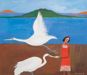 ROBERTS Glenda 1900-1900,Feeding the Birds,Dunbar Sloane NZ 2014-05-14