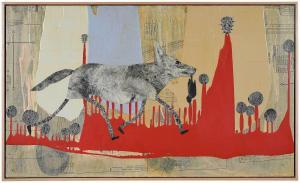 ROBERTS Holly 1951,Coyote with Thistles,2012,Brunk Auctions US 2022-10-14