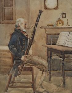 ROBERTS J.k,Naval Officer Playing an Oboe,Bamfords Auctioneers and Valuers GB 2016-01-20