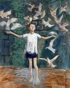 ROBERTS John Vivian,boy in shorts with outstretched arms and gathering,Rogers Jones & Co 2023-04-01