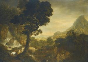 ROBERTS Thomas 1749-1778,A LANDSTORM; A MOUNTAINOUS LANDSCAPE WITH TRAVELLE,Sotheby's GB 2013-07-04