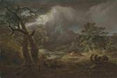 ROBERTS Thomas Saut 1764-1826,A stormy river landscape, with herdsmen,Christie's GB 2011-07-06