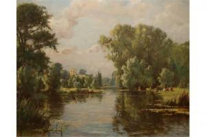 ROBERTS W.J. 1800-1800,River Landscape with Church,Keys GB 2015-07-03