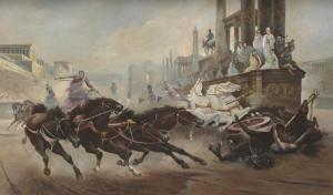 ROBERTS William A,Roman chariot race scene based on the story of Jud,Aspire Auction US 2017-05-27