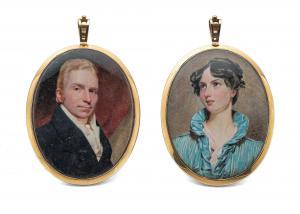ROBERTSON Andrew 1771-1845,A PAIR OF MINIATURE PORTRAITS OF A LADY AND A GENT,1816,Nagel 2022-11-16