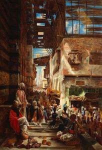 ROBERTSON Charles II 1844-1891,The Street of the Ghoreeyah, Cairo,1878,Bonhams GB 2020-10-26