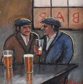 ROBERTSON JAMES DOWNIE 1931-2010,ENJOYING A PINT,Ross's Auctioneers and values IE 2018-09-05