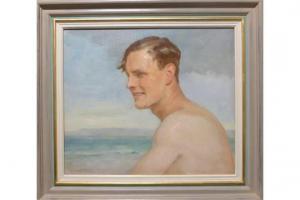 ROBERTSON Kay 1900-2000,Portrait of a male bather,Tennant's GB 2015-10-10