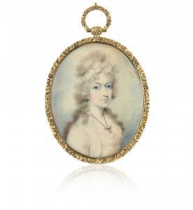 ROBERTSON Walter 1750-1801,a lady with bright blue eyes, a band in he,Bellmans Fine Art Auctioneers 2021-11-16