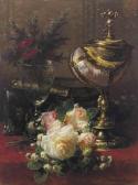 ROBIE Jean Baptiste Claude 1821-1910,A Bouquet of Roses and other Flowers in a Glas,1881,Christie's 2015-10-28