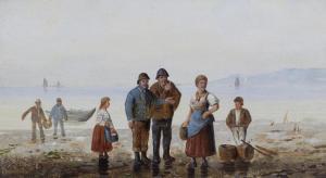 ROBIN F,Fisherfolk on the shore,1880,Bonhams GB 2013-08-13