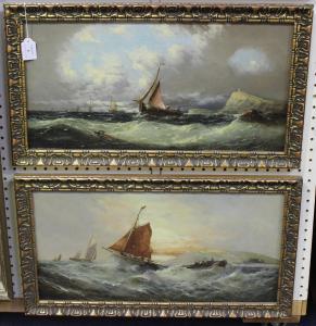ROBINS A 1800-1800,Sailing Vessels in a Stiff Breeze off Dover,Tooveys Auction GB 2018-10-31