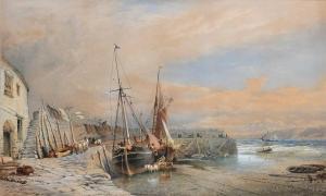 ROBINS Thomas Sewell 1810-1880,A harbour at low tide,1865,Woolley & Wallis GB 2023-09-05