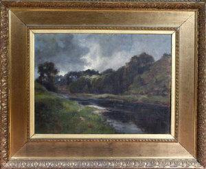 ROBINSON A. L. 1800-1900,AN ANGLER AT A RIVER BEND,1902,Anderson & Garland GB 2009-12-08