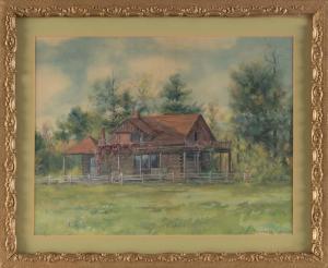 ROBINSON Alexander Charles 1867-1952,Log cabin,Eldred's US 2023-02-03
