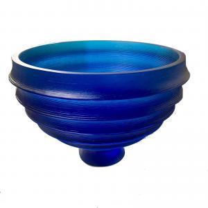 ROBINSON Ann 1944,Copper Cobalt Blue Scallop Bowl,1999,International Art Centre NZ 2023-03-29