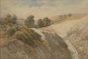 ROBINSON Charles F 1874-1896,View over rolling hills with woodland,Rosebery's GB 2021-08-19