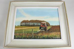 Robinson Dennis,Tractor ploughing, possibly Stoke Clump, West Sussex,Henry Adams GB 2018-03-15